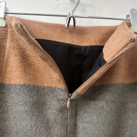 Amanda + Chelsea Women’s Colorblock Wool Blend Skirt Brown/Gray/Black Size 12 - Picture 6 of 10